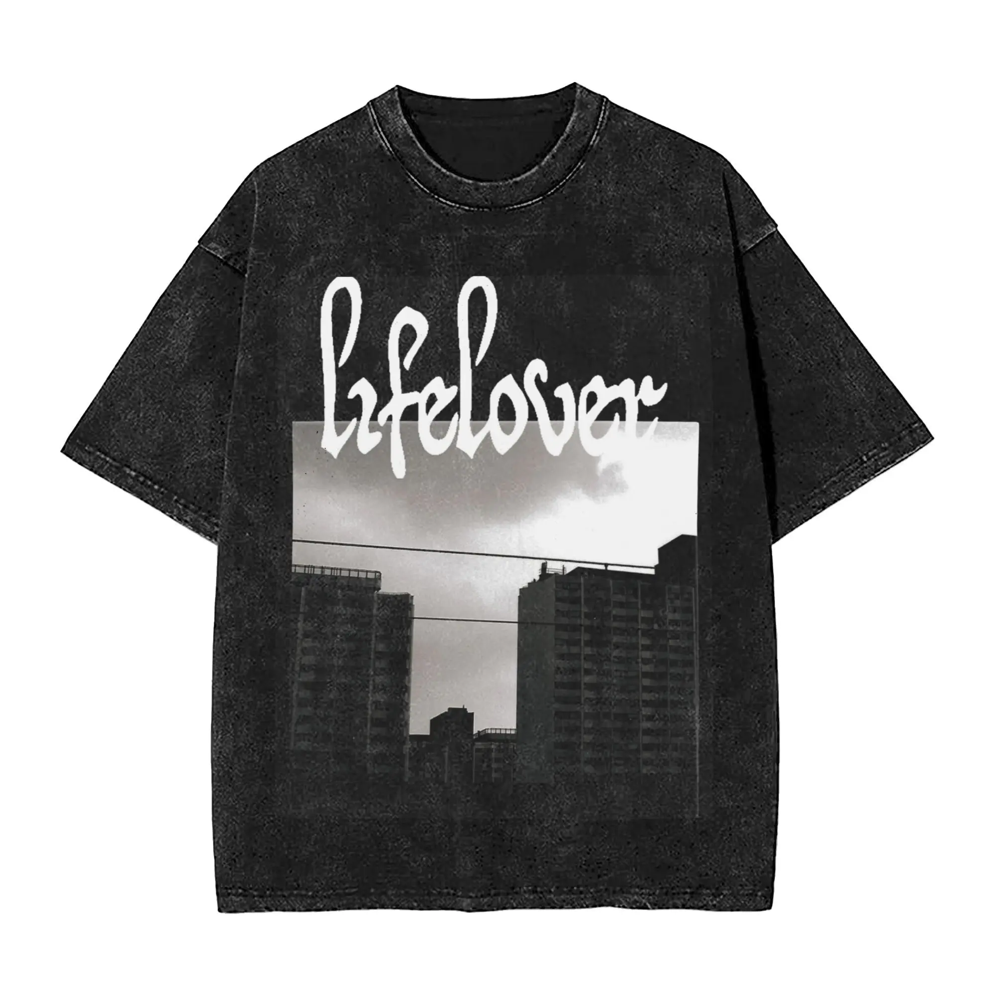 Vintage Men Women Lifelover Black Metal Depressive Rock   Tee Shirt Oversize Washed  T Shirts Tops