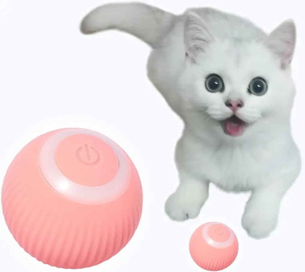 스마트 고양이 장난감 자동 롤링 볼 전기 고양이 장난감 고양이 훈련을위한 대화 형 자체 이동 새끼 고양이 장난감 애완 동물 액세서리 (P
