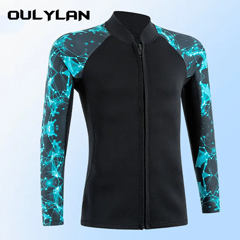 

Oulylan 2MM Neoprene Women Wetsuit Long Sleeve Jacket Scuba Diving Suit Surf Snorkeling Fishing Spearfishing Equipment for Men