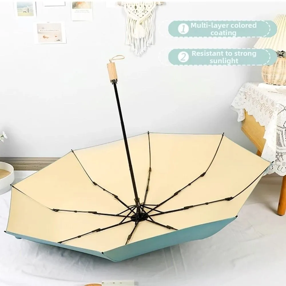 

UV Protection Color Glue Umbrella Thickened UPF 50+ Folding Umbrella All-weather Rain or Shine Windproof Mini Sun Umbrella