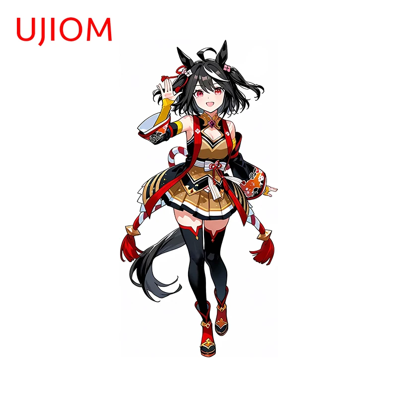 UJIOM Attractive Furry Horse Girl Wall Stickers Beautiul Colorful Door Window Computer Case Decals Waterproof House Decoration