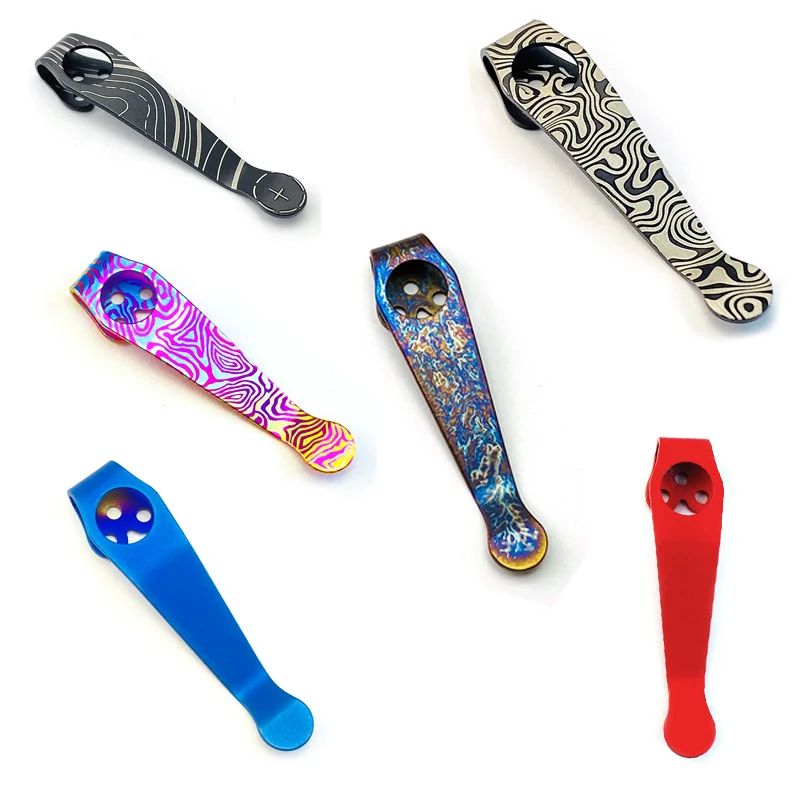 6 Colors Custom Titanium Knife Pocket Clip Back Clamp for Spyderco C81 Paramilitary2 Para3 C11 C10 C223 Manix Delica Endura G10