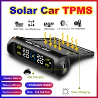 Sistema de Monitor de alarma de presión de neumáticos de coche TPMS de energía Solar, sistemas de alarma de seguridad automática, advertencia de temperatura de presión de neumáticos