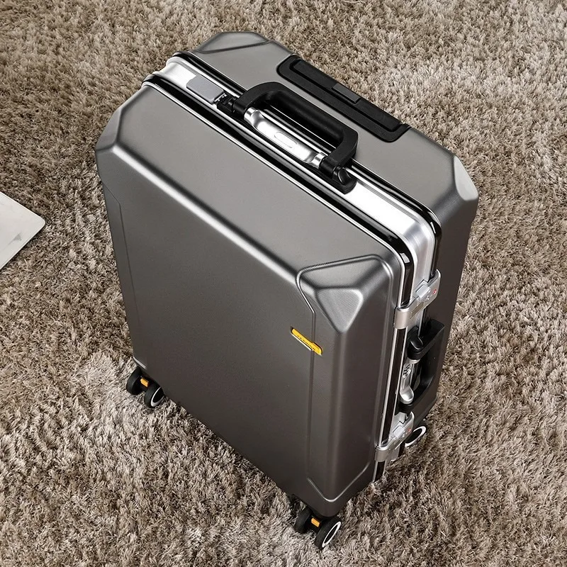 Password Lock Aluminum Frame Luggage 22 Inches Travel Suitcase Lightweight Men Women Carry on Luggage with Wheels