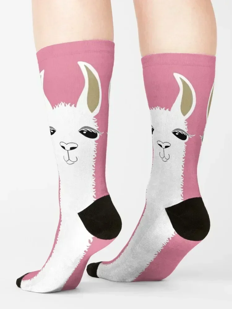 LLAMA PORTRAIT #5 Socks cartoon crazy loose christmas stocking Man Socks Women's