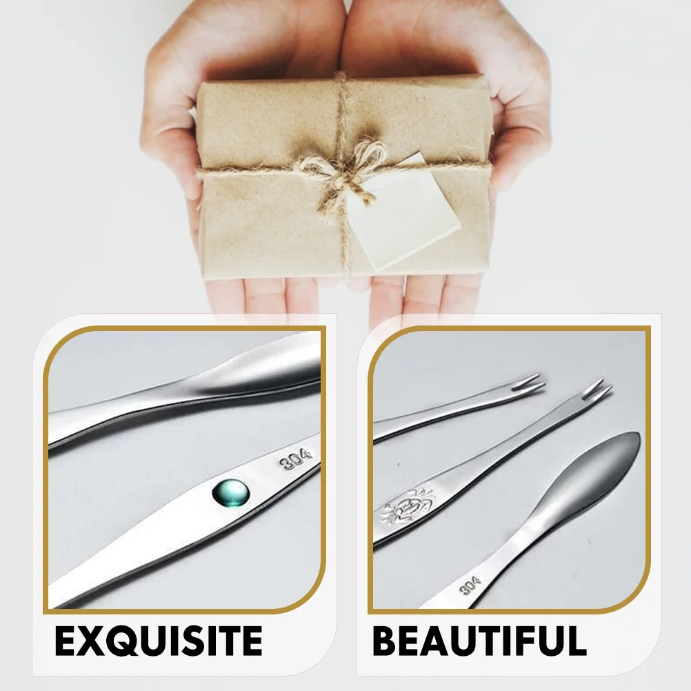 

5Pcs Stainless Steel Crab Forks Set Multi-Function Seafood Eating Tools Sturdy Grip for Lobster Crab Shell Peeling Use