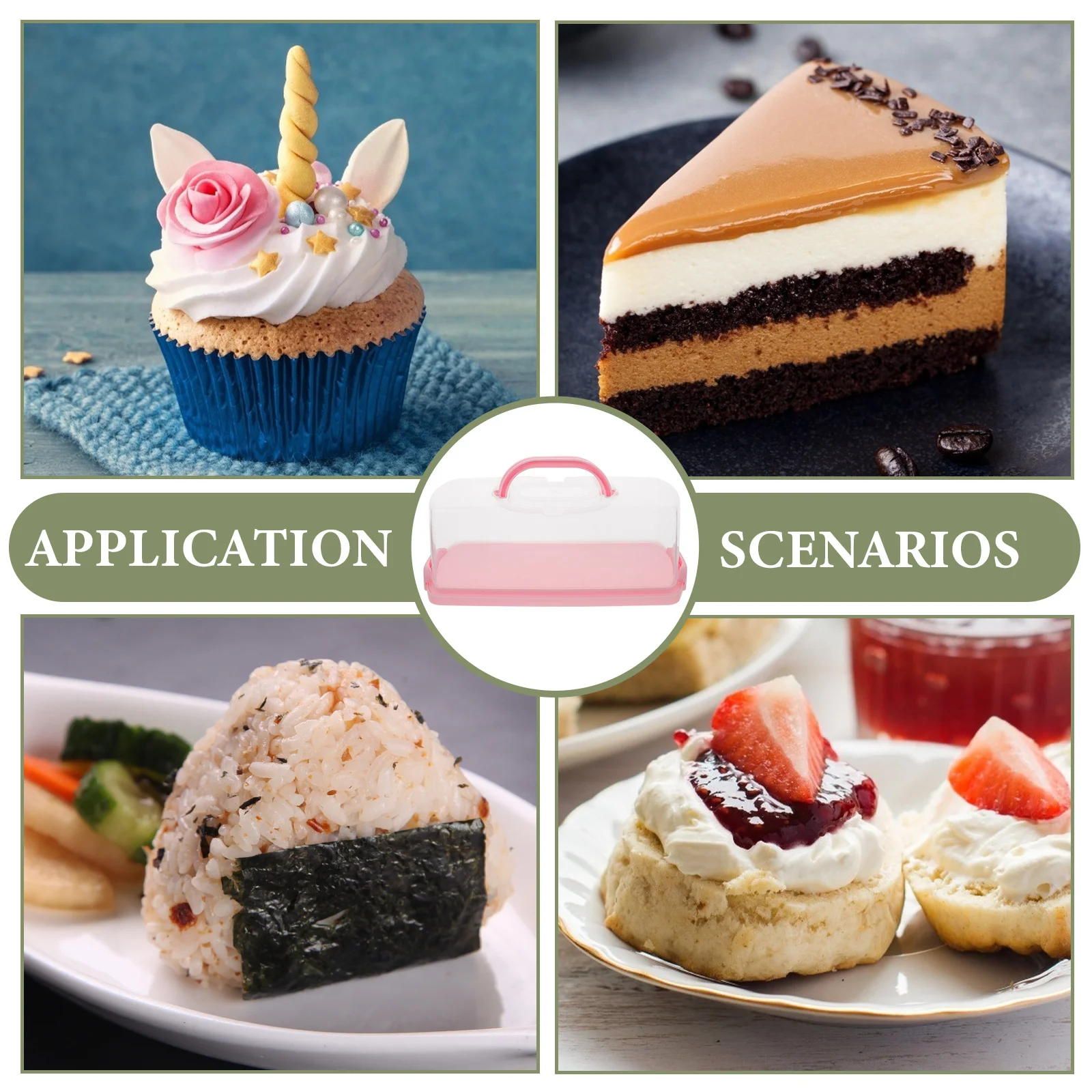 

Transparent Cake Carrying Box Handheld Dessert Storage Container with Lid Portable Airtight Cake Storage for Birthday Party