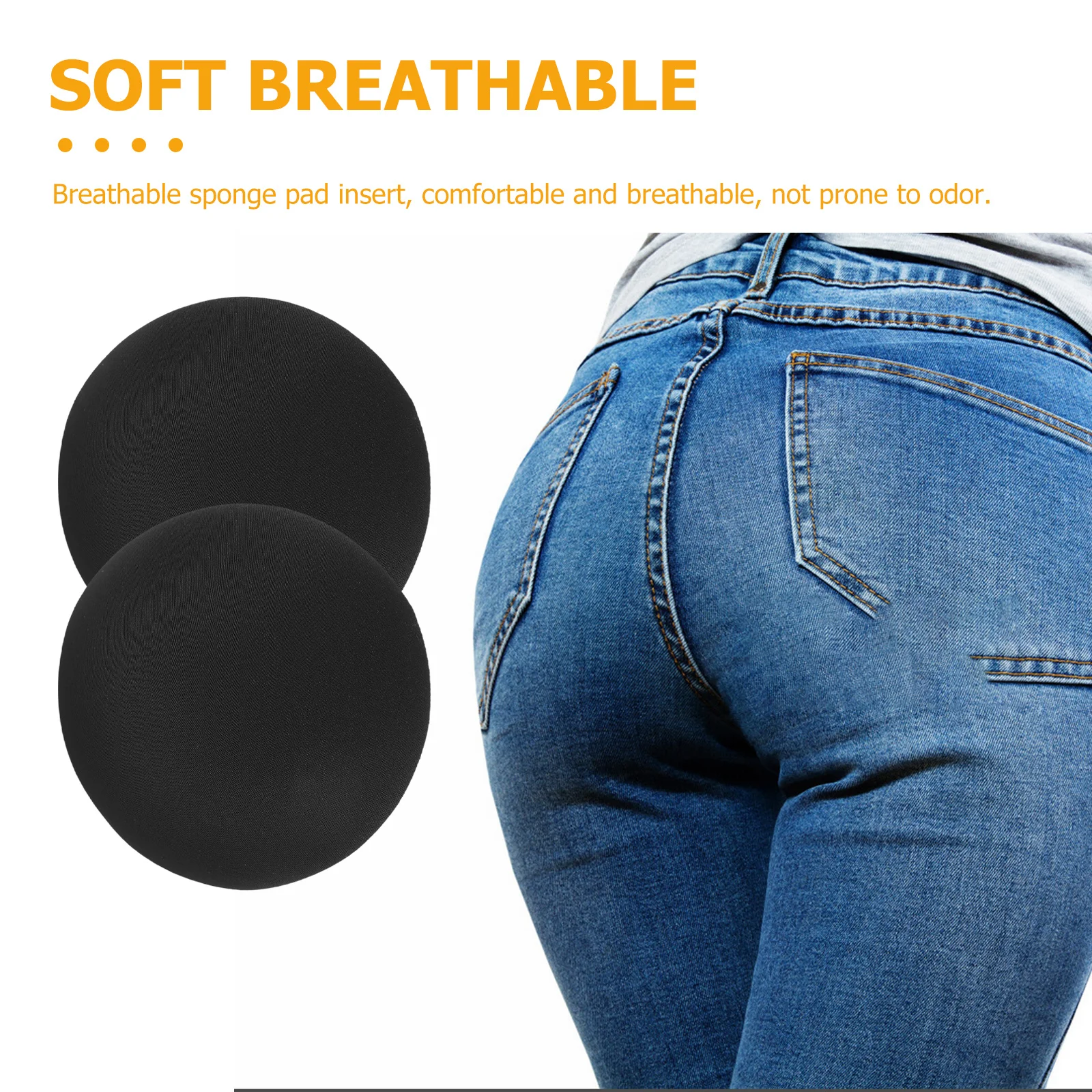 1Pair Butt Pads for Invisible Builtin Lift Inserts Polyester Cotton Short Hip Pads Shapewear for Fuller Rear Daily