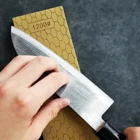 203*69*8mm Knife Sharpener Gold Large Diamond Grinding Stone Slab Kitchen Sharpening System Double-sided Double-meshed Whetstone
