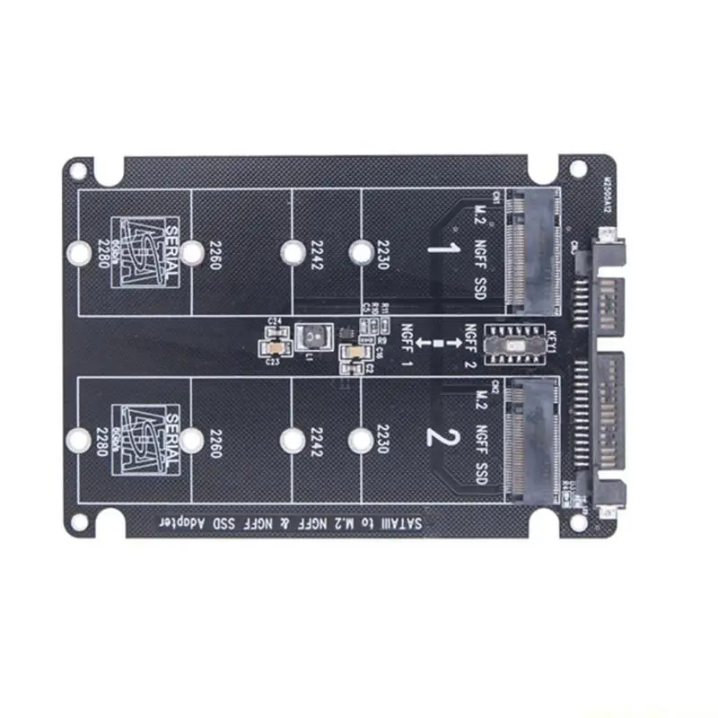 High Speed M.2 NGFF SSD to Adapter Two M.2 to Sata3.0 Expansion Cards