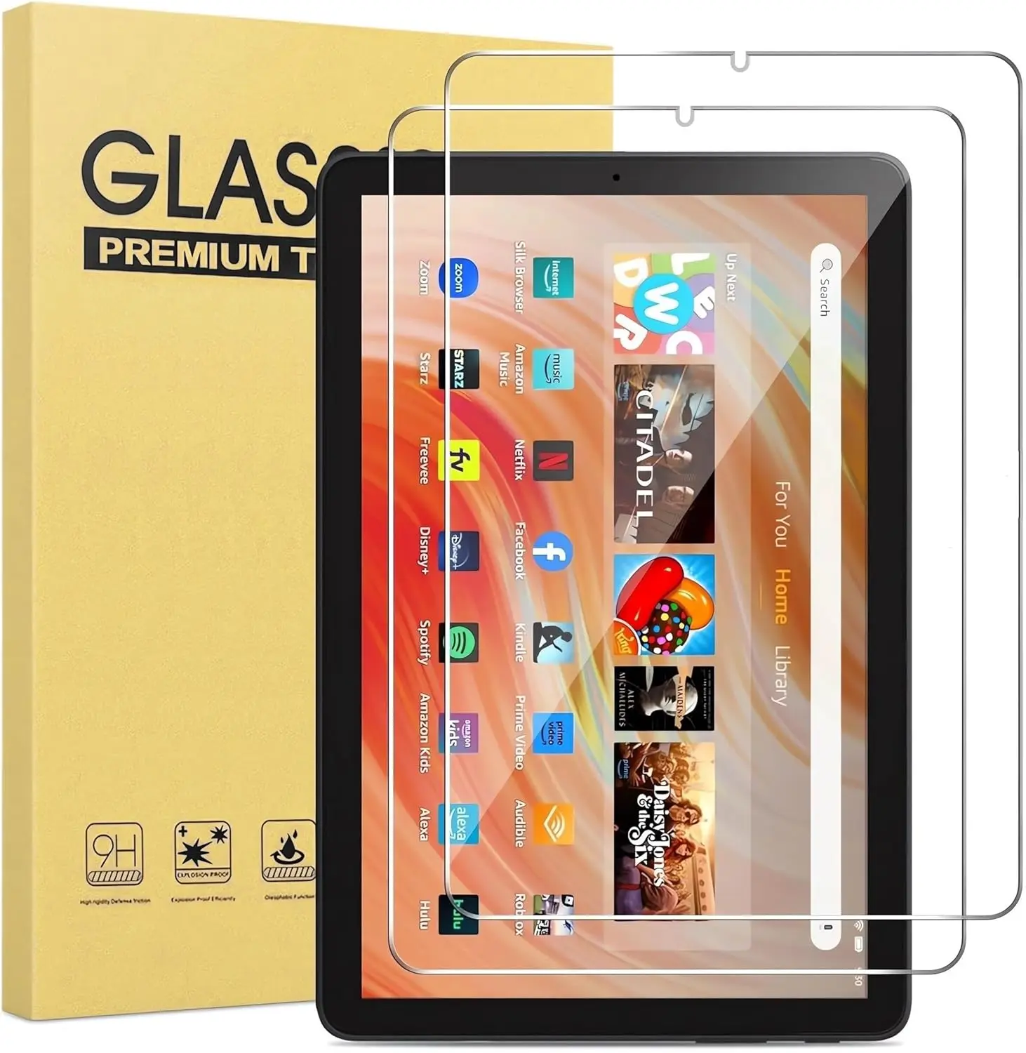 2 Pack Tempered Glass Screen Protector for Lenovo Tab One/K9 Tablet 8.7 Inch 2025 Shockproof High Definition Clear Protector