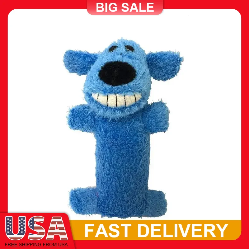 

Original Loofa Bobo Plush Dog Toy 6 Inch Terry Cloth Squeaker Blue Puppy Small Medium Dogs Cuddle Play Fetch Non Chew