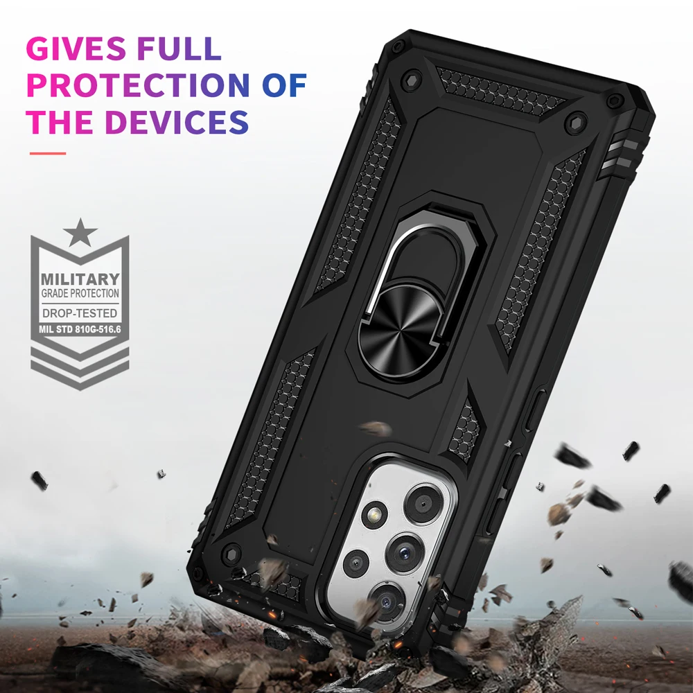 Shockproof Armor Case For Samsung Galaxy A33 A53 A73 A52 A12 A13 A42 A55 A35 A54 A51 A50 A32 A21s A71 A22 A41 Metal Ring Cover