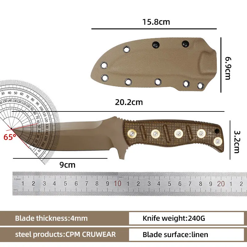 BM375 고정날 고품질 사냥 생존 도구, 두꺼운 일체형 킬 캠핑 전술 K 칼집