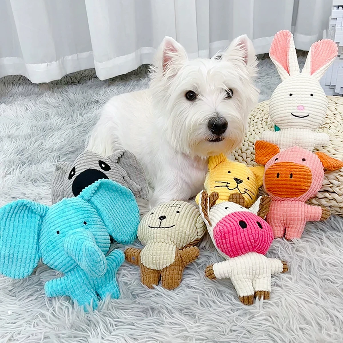 Juguete peluche mordedor para perros y gatos con sonido - imagen 4