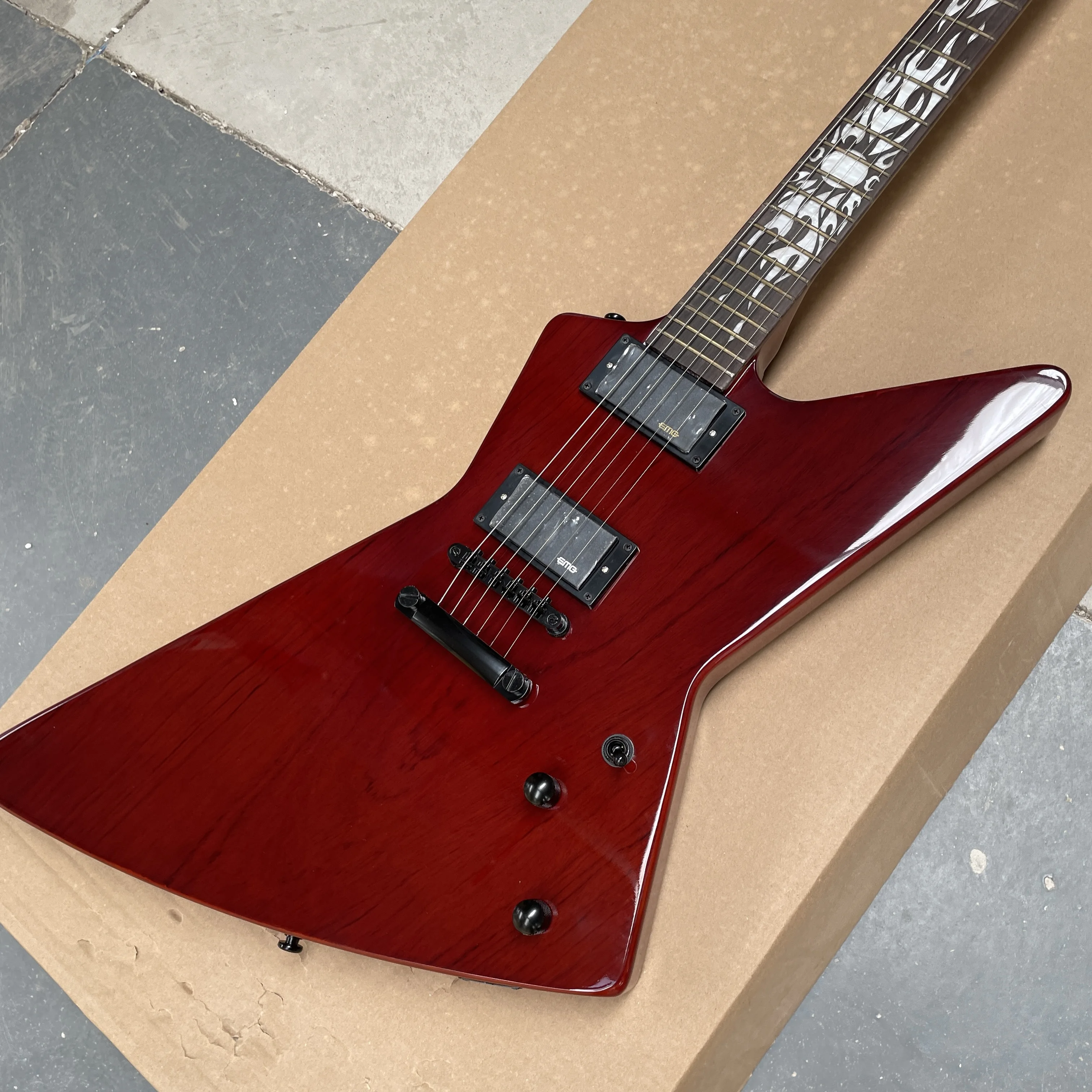 6-string red electric guitar with high-output pickups rosewood fingerboard guitars,advanced speed-picking performance guitarra