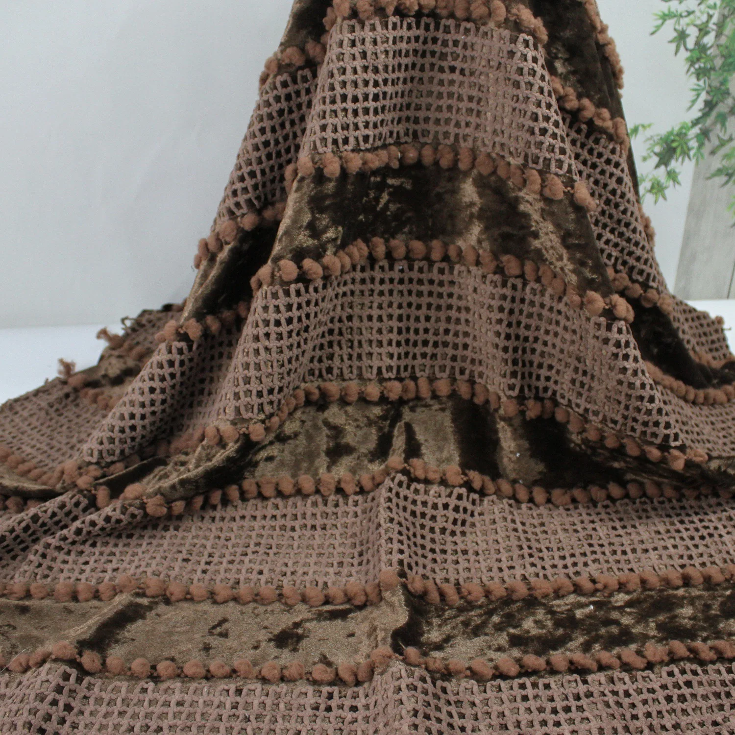 Clothing Designer Fabric Bubble Embroidery Fashion Three-Dimensional Dress Embroidered Flannel Cloth