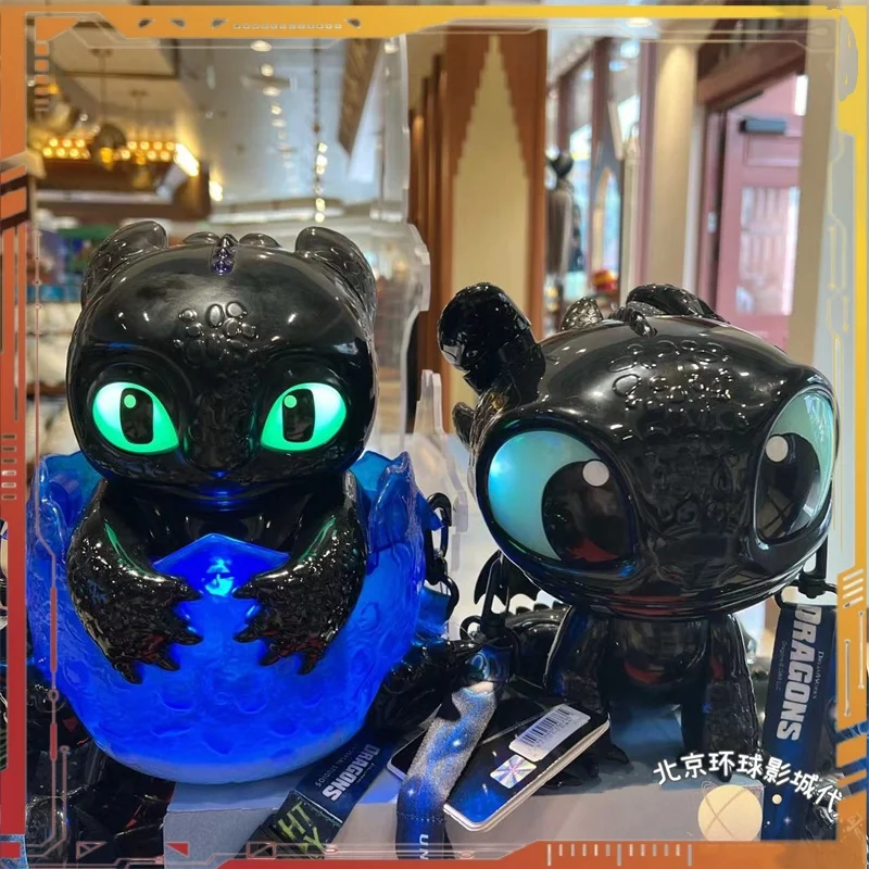 

2025 Dragon Taming Expert Movie Anime Figures Toothless Emit Light Popcorn Shaped Bucket Water Cup Fan Collection Gift