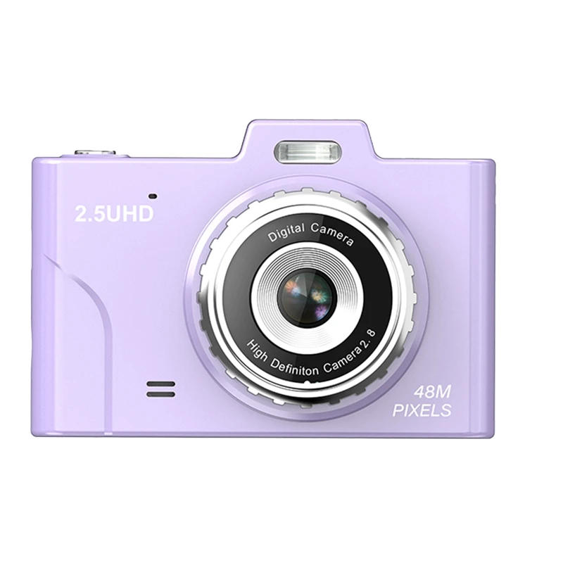 1080P Kid Camera 48MP Dual Lenses 8X Optical Zoom Mini CCD Camera 2.8In TFT Screen Great Gift For Boys -Purple