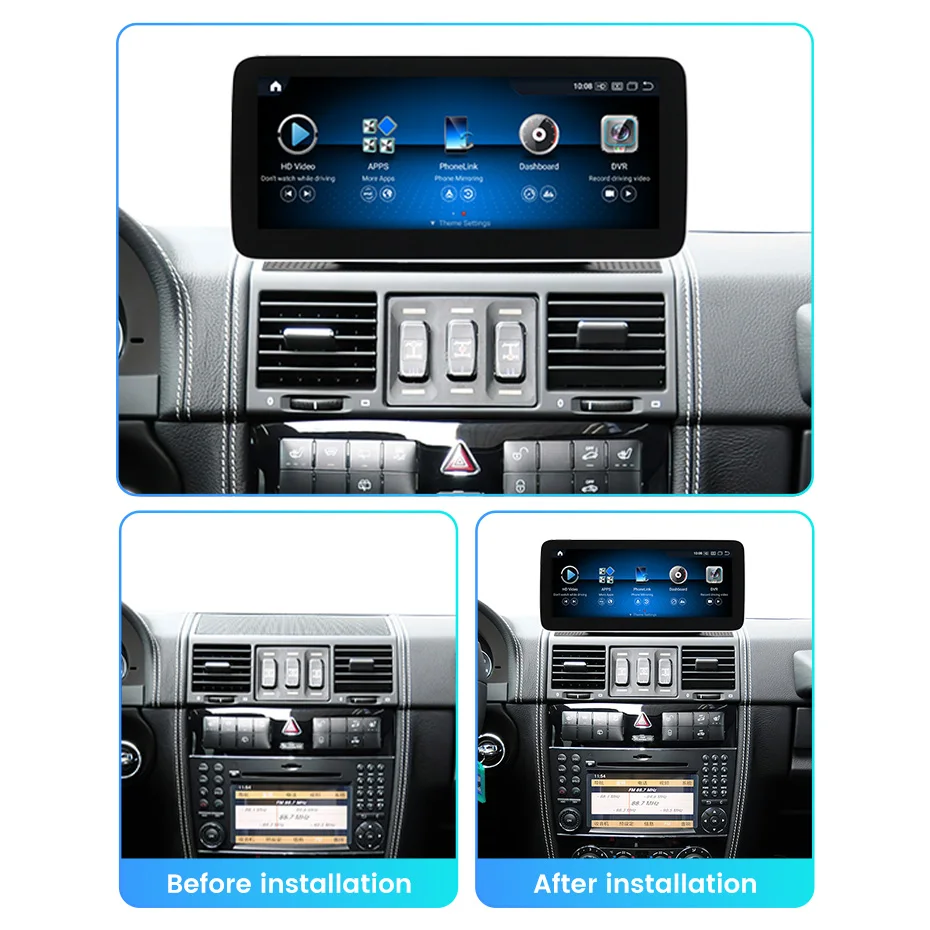 Android 13 8+256G Snapdragon680 Car Radio For Benz G Class Benz G500 W461 2008-2011 autoradio Multimedia Player Wireless Carplay