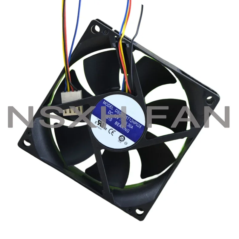 Brand New Original 8025 8CM 4WIRES BALL FAN TEMPERATURE CONTROL DS08025T12HP028 0.30A