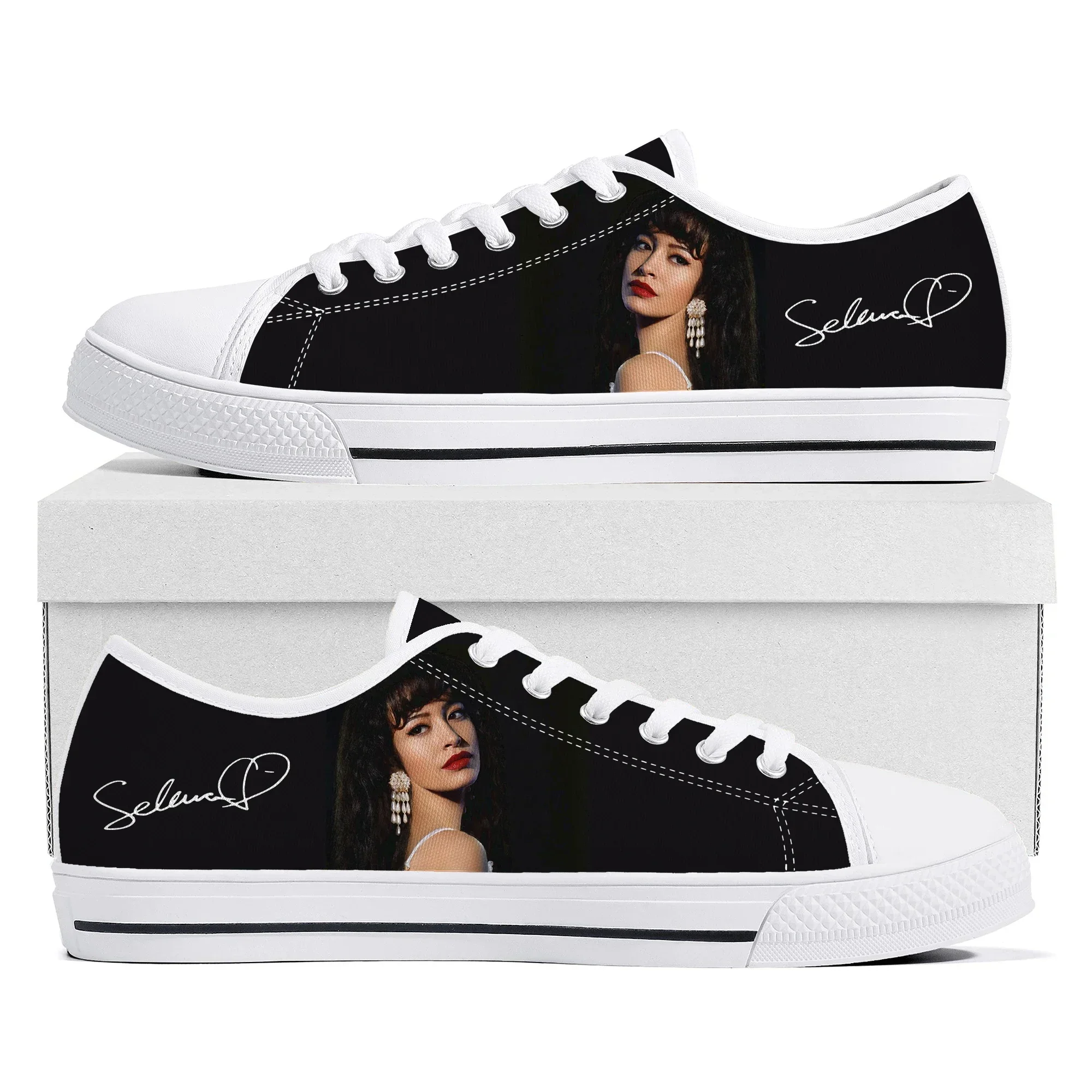 Singer Selena Quintanilla Low Top Sneakers Mens Womens High Quality Canvas Sneaker couple Casual Shoes Customize Shoe