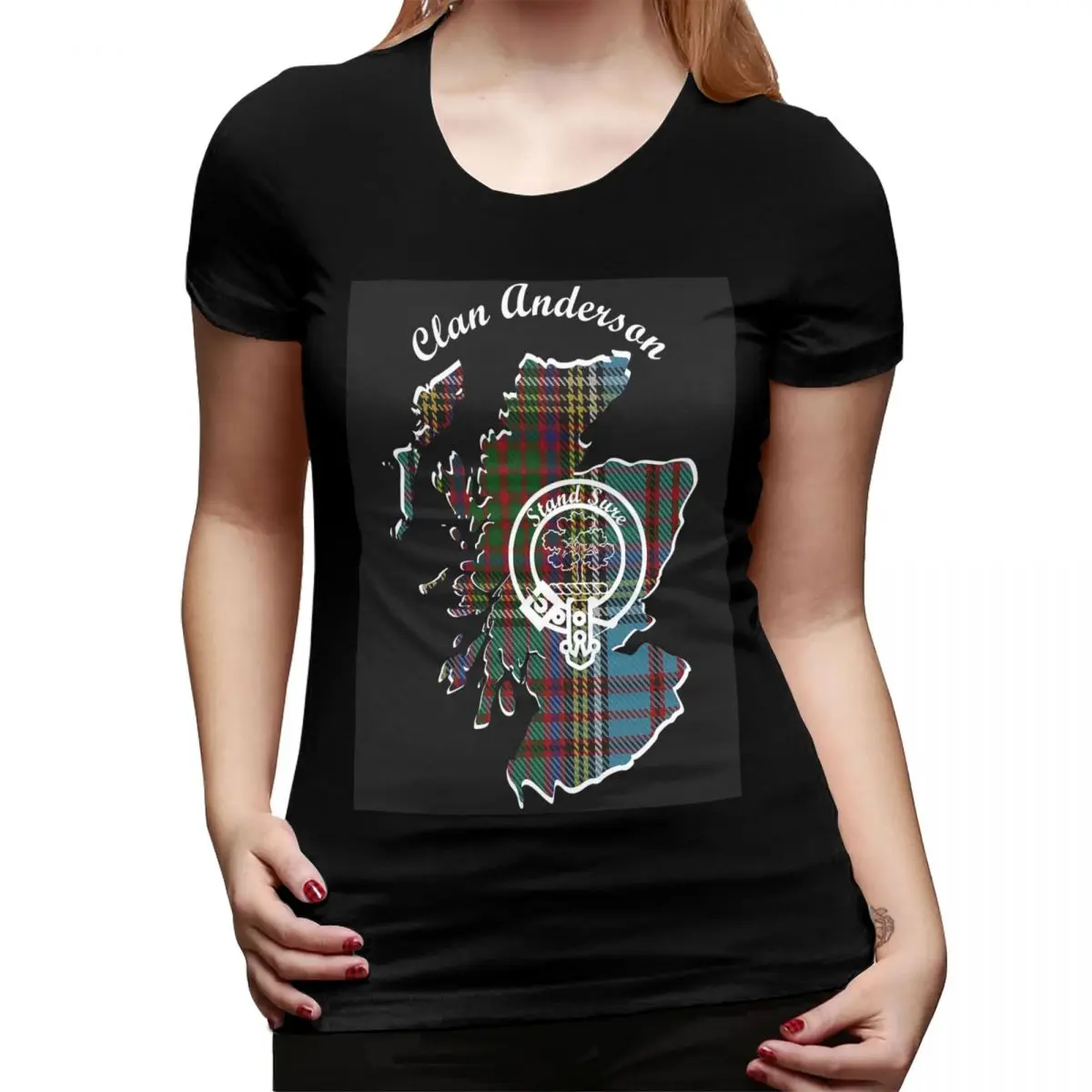 Clan Anderson Scotland Map Crest T-shirt per donna Girocollo Streetwear T-shirt Manica corta da donna Abiti estivi Top