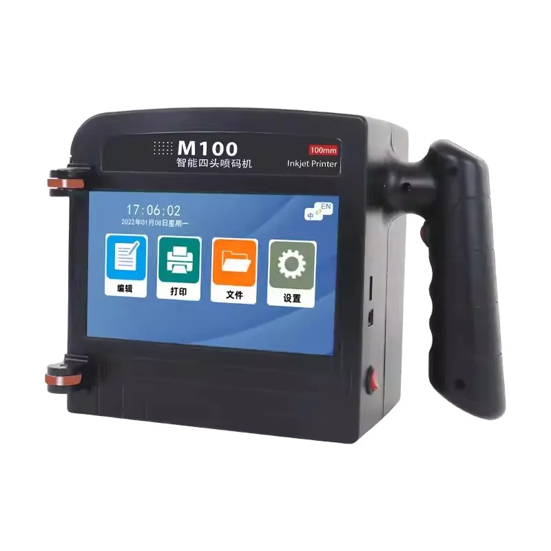 New M100 Manual Handheld Expiry Barcode Inkjet Printing Date Encoder Batch Number Egg Carton Outer Packing Box Printer