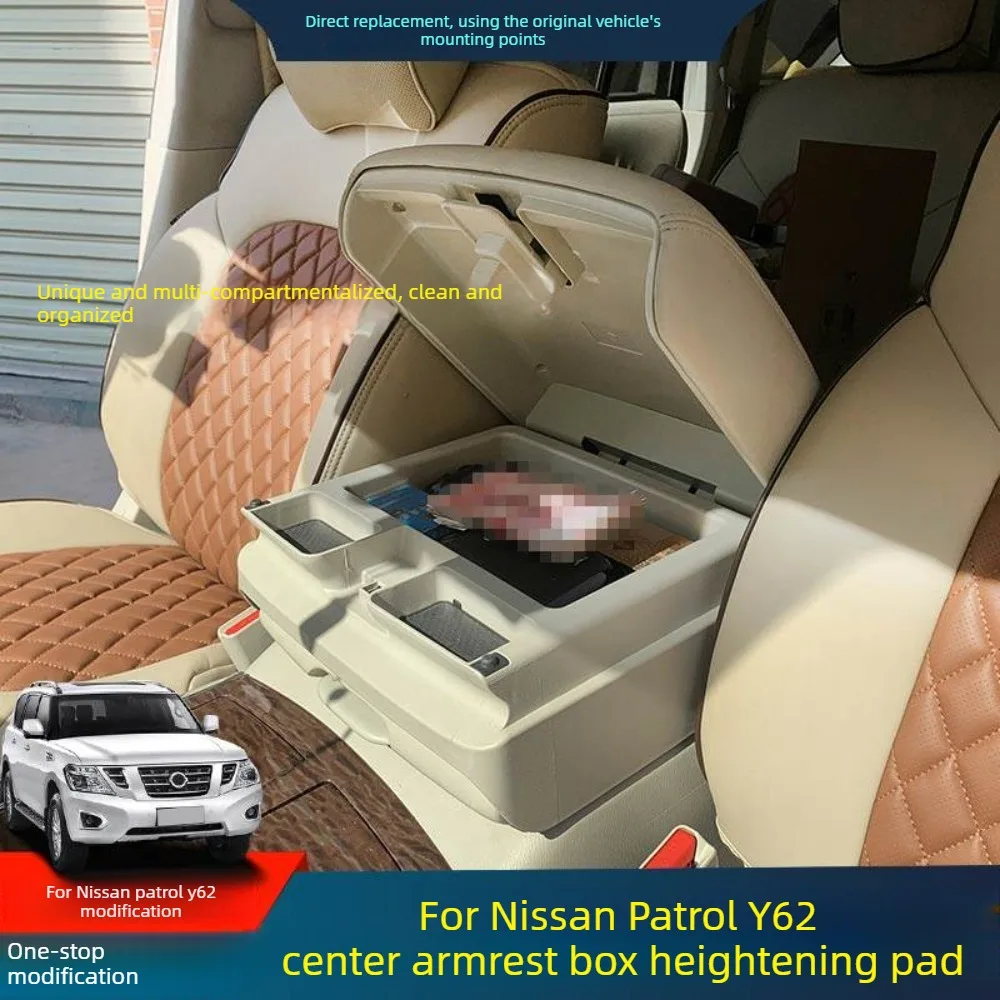 For Nissan Patrol Y62 center armrest box height increase pad/armrest box height increase 8CM integrated unit