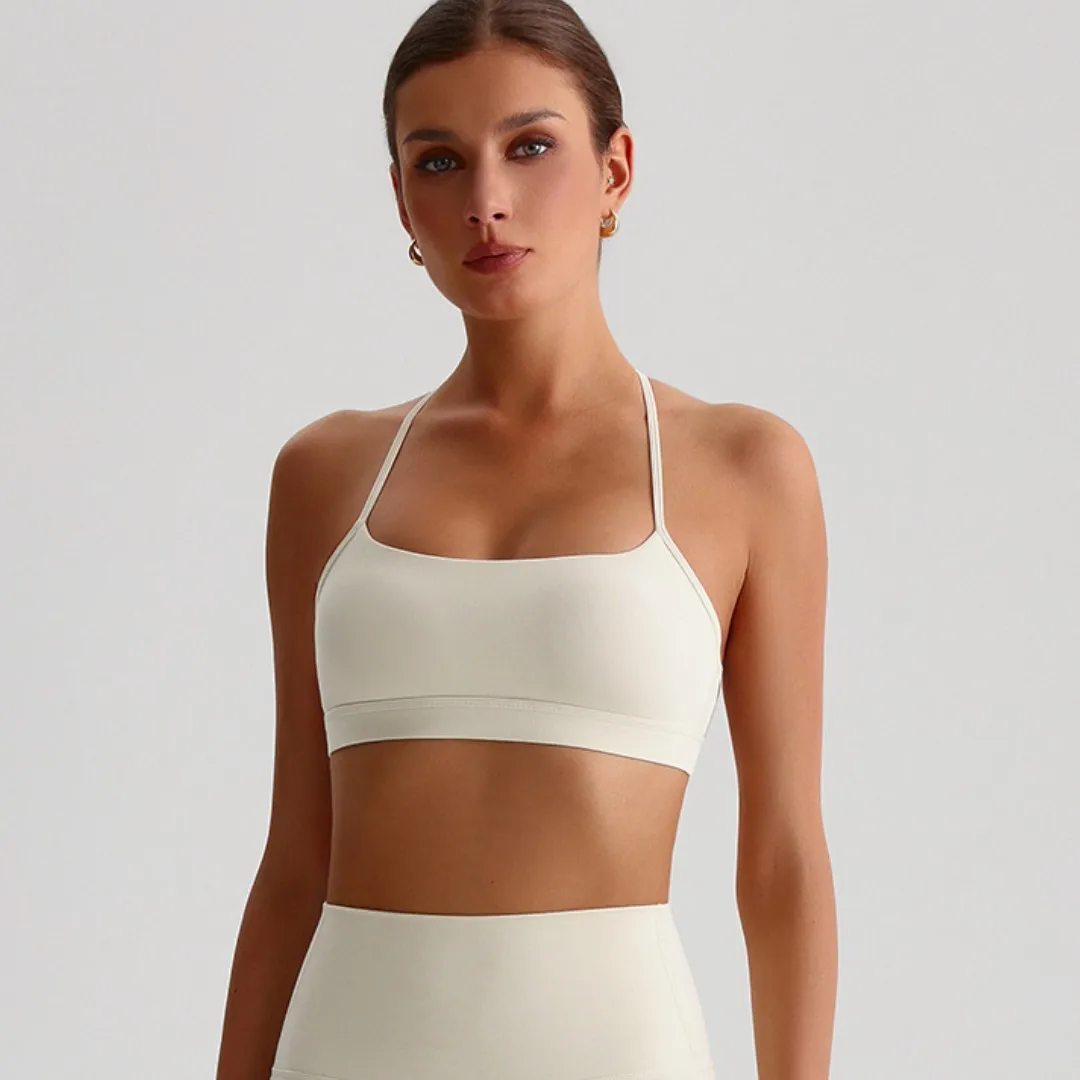 Ssexy Tight Sport Butter Top Women Fitness Bra Cross Back Shoulder Strap Soft Gym Underwear Yoga Vest  With Chest Pad