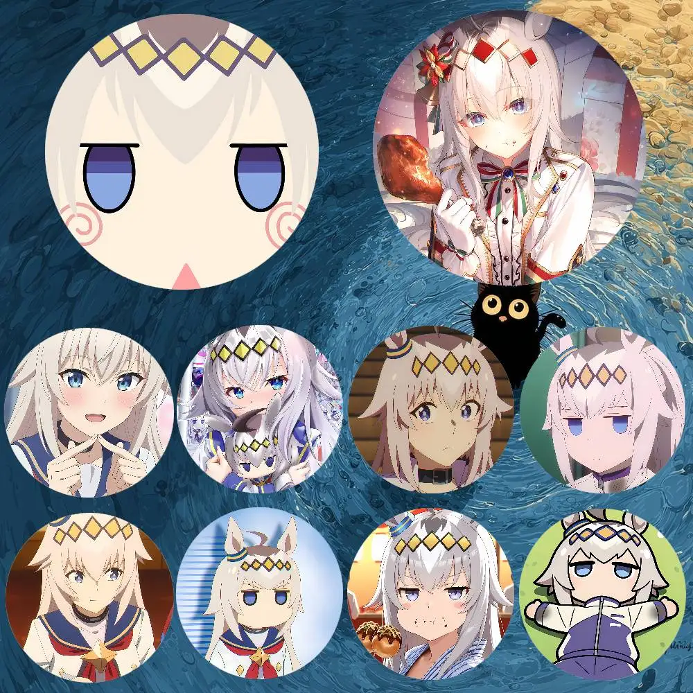 Kawaii Oguri Cap Cute UMA Anime Girl Gaming Laser Badge Creative Pins Brooch for Bag Clothes Hat Decor Gifts Fans Collect