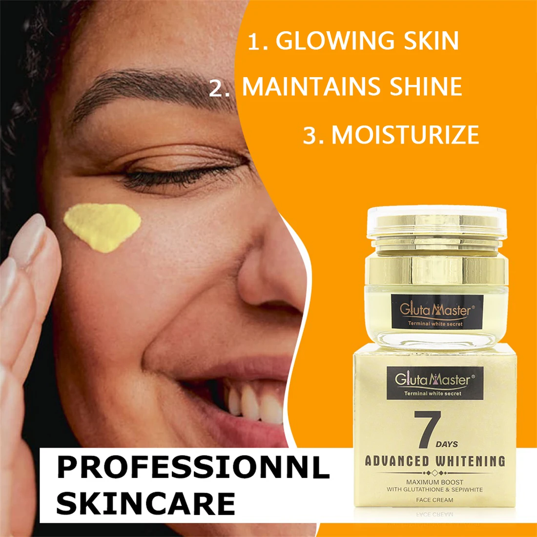 Gluta Master 7 Days Cream for Woman Face Care Glowing Skin with Natural Plant Ingredients Day Cream Even Toning Fast-absorbing