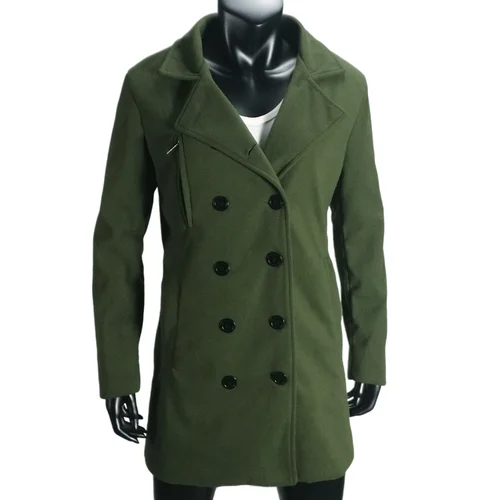Imagen 2 del producto Prendas de abrigo gabardina de invierno para mujer, doble botonadura con forro, abrigos de talla europea, Chaqueta larga informal con solapa, ropa para mujer