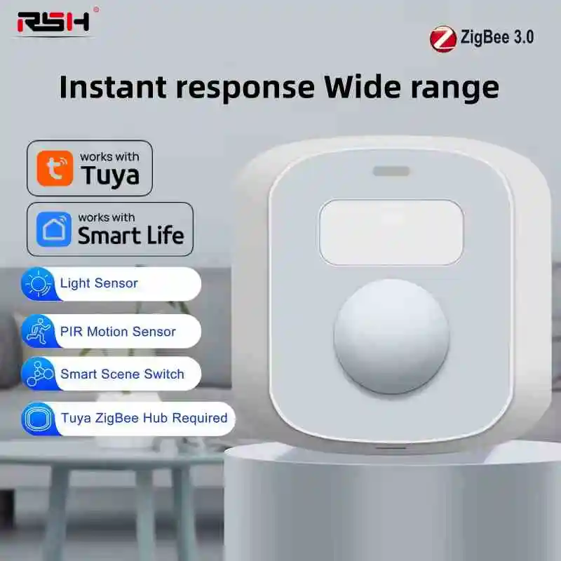 Tuya WiFi Zigbee Human Motion Sensor Smart Home PIR Motion Sensor Detector With Light Sensor Scene Switch Function Smart LIfe