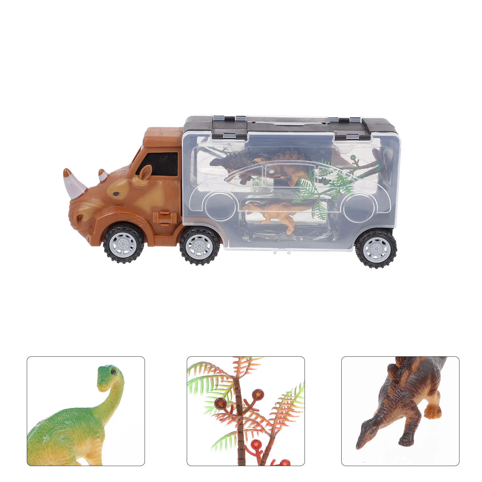 Creatieve vrachtwagen speelgoeddieren displaycontainer dinosaurusvormig transport kinderspeelgoed