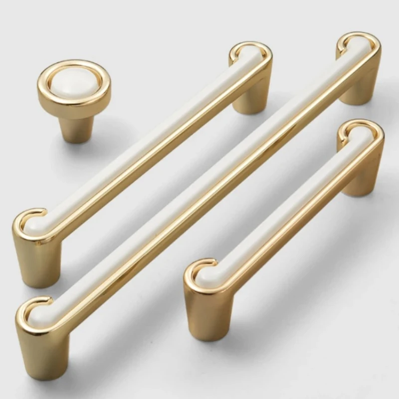 Moderner Kleiderschrank- und Küchentürgriff, Schubladen- und Schranktürgriff, Nordisch-Amerikanischer Gold-Einlochgriff, Möbelbeschlag 192MM – Detail 3