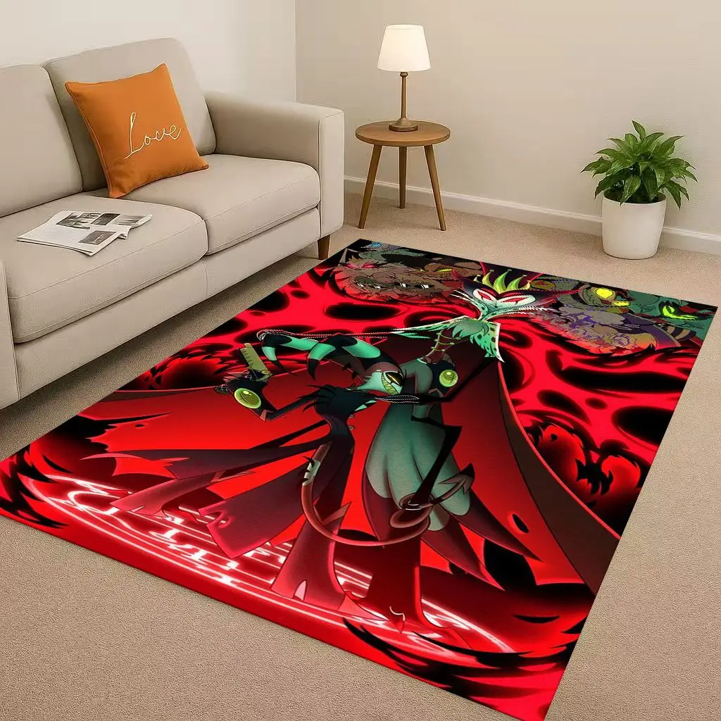 3D Cartoon H-Hazbin Hotel Angel Dust Alastor Living Room Non-Slip Area Rug Soft Carpet for Bedroom Sofa ,Easy Clean Home Doormat