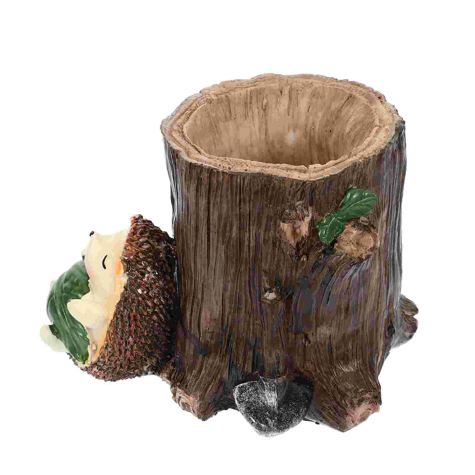 Magnetic Pen Holder Hedgehog Container Penholder Red Hat 1400X1100X1050CM Resin Dark Brown Student