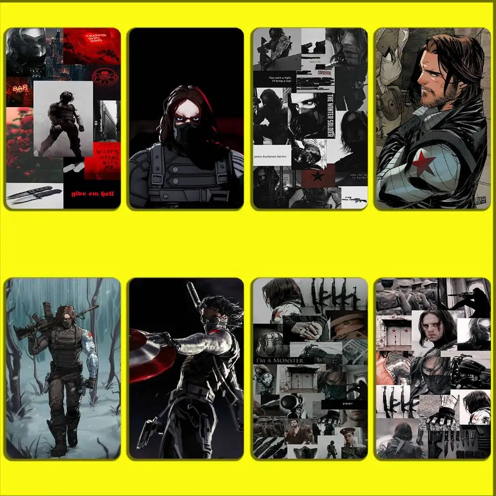 

Bucky B-Barnes Winter S-Soldier Card Stickers For Debit Bank Credit Cards Metro Bus Pass Sticker Decoration Cover Skin