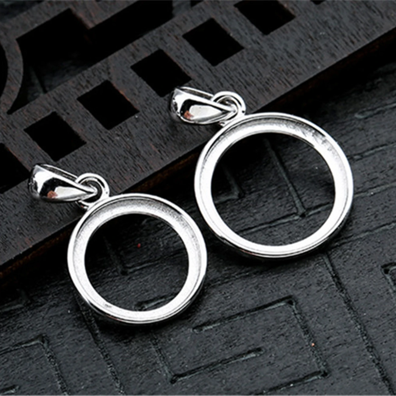 

2pcs Pendant Blanks (8mm/10mm/12mm/14mm/15mm/18mm/20mm Round Blank) 925 Silver Pendant Bases Pendant Settings P462B