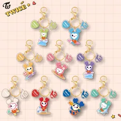 Kpop Twice Lovely Rabbit Double Sided Acrylic Keychain Character Sign Backpack Accessories Keyring NaYeon SANA MINA Merch Gift