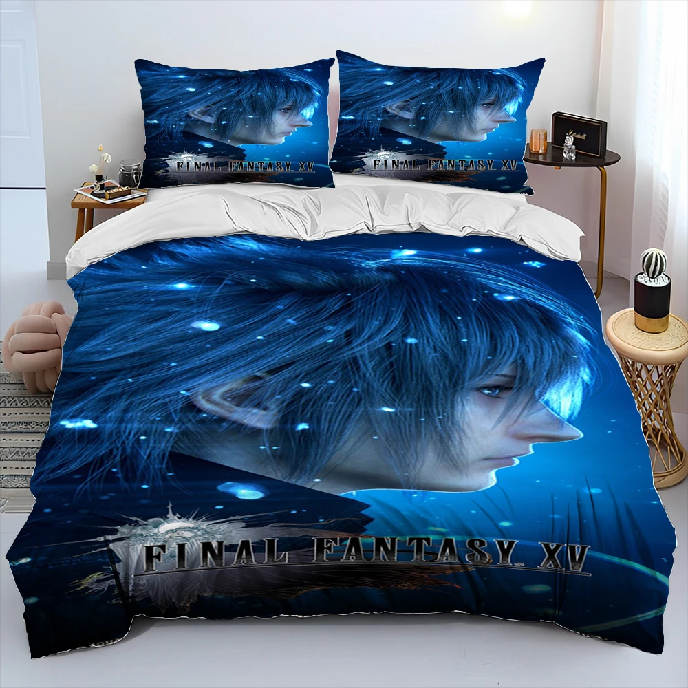 Final Fantasy Series Games Cartoon Comforter Bedding Set,Duvet Cover Bed Set Quilt Cover Pillowcase,king Queen Size Bedding Set