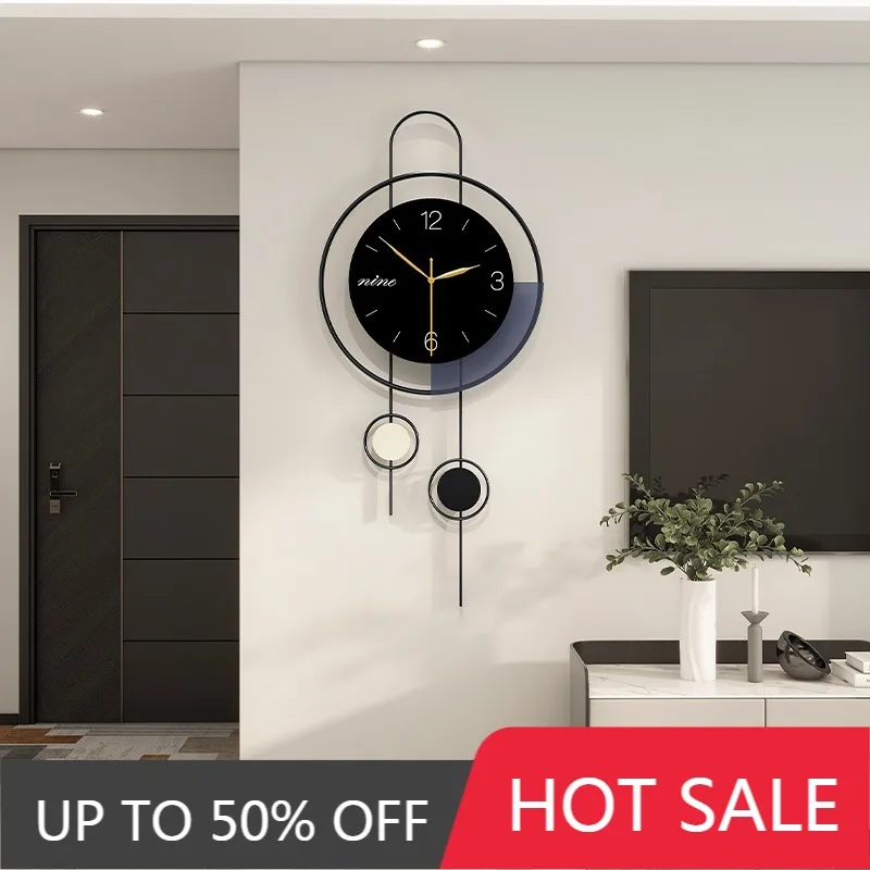 Elegant Wall Clock Living Room Modern Decorated Wall Clocks Noiseless Unique Design Stylish Clock Interior Luxury Home Watch