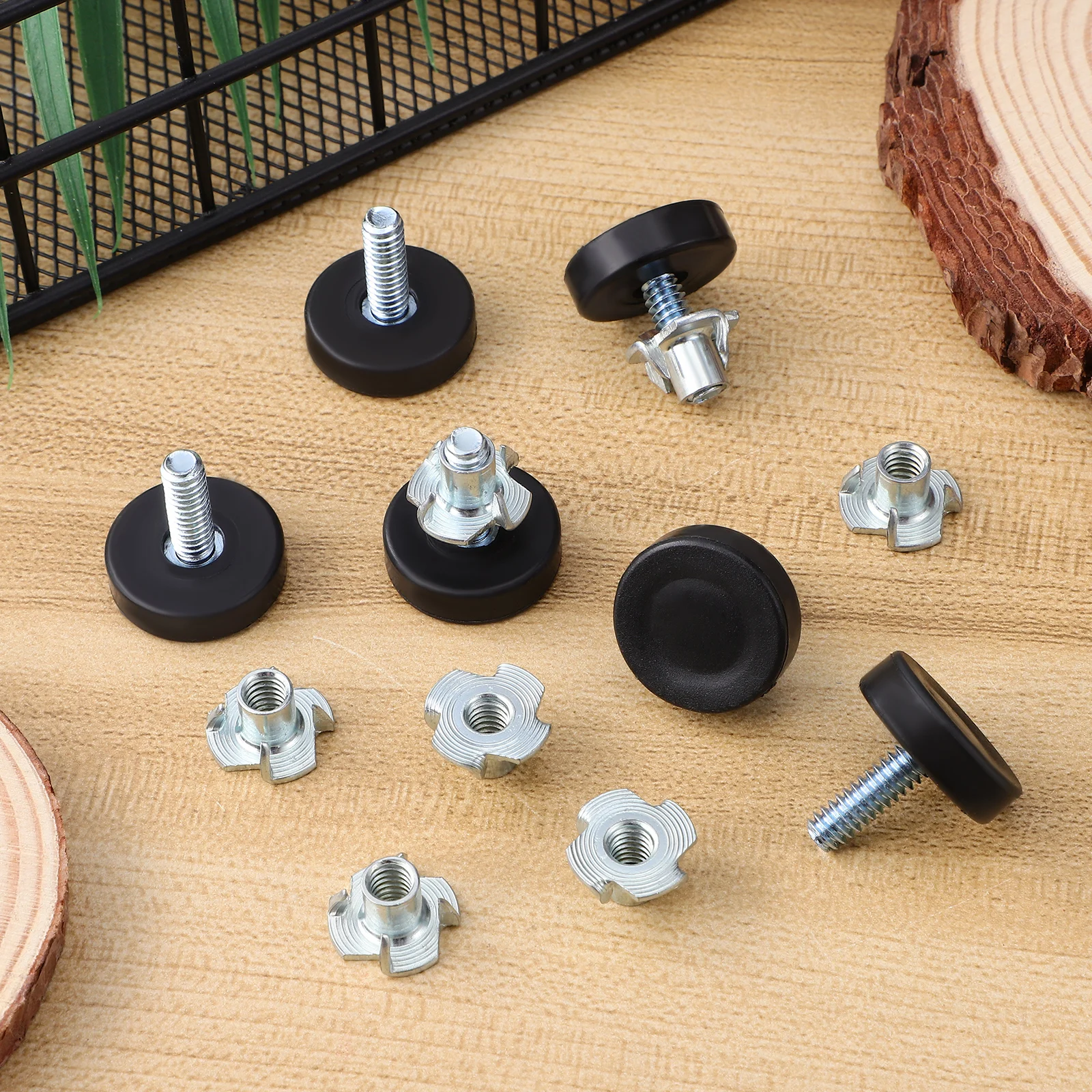 

24Pcs Threaded Furniture Levelers Adjustable Screw in Feet for Table Chair Sofa Cabinet Stabilizers Strong Carbon Steel