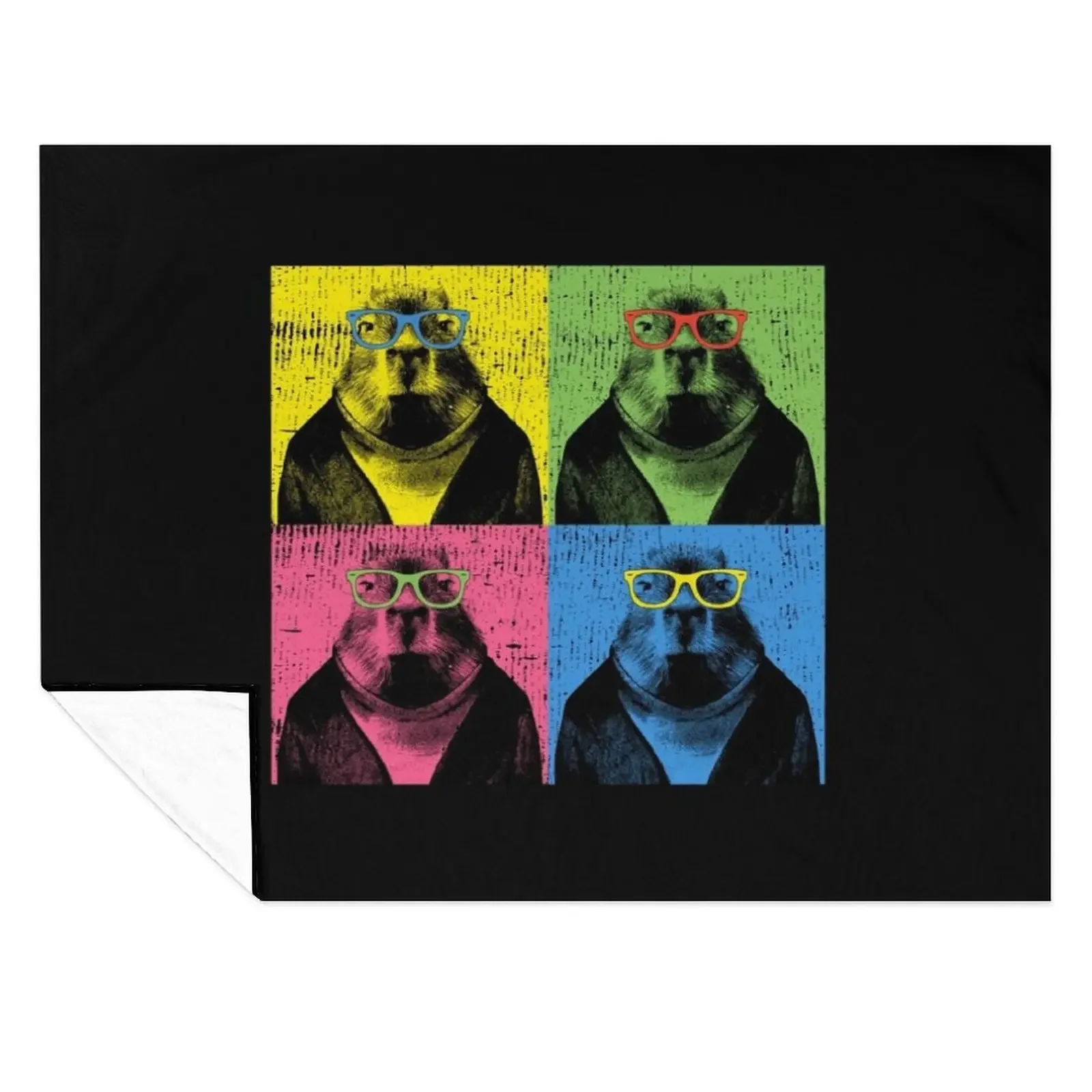 

Capybara Pop Art Capybaras in Sun Glasses Funny Picture Throw Blanket Hairy Hair Furrys Fashion Sofas Blankets
