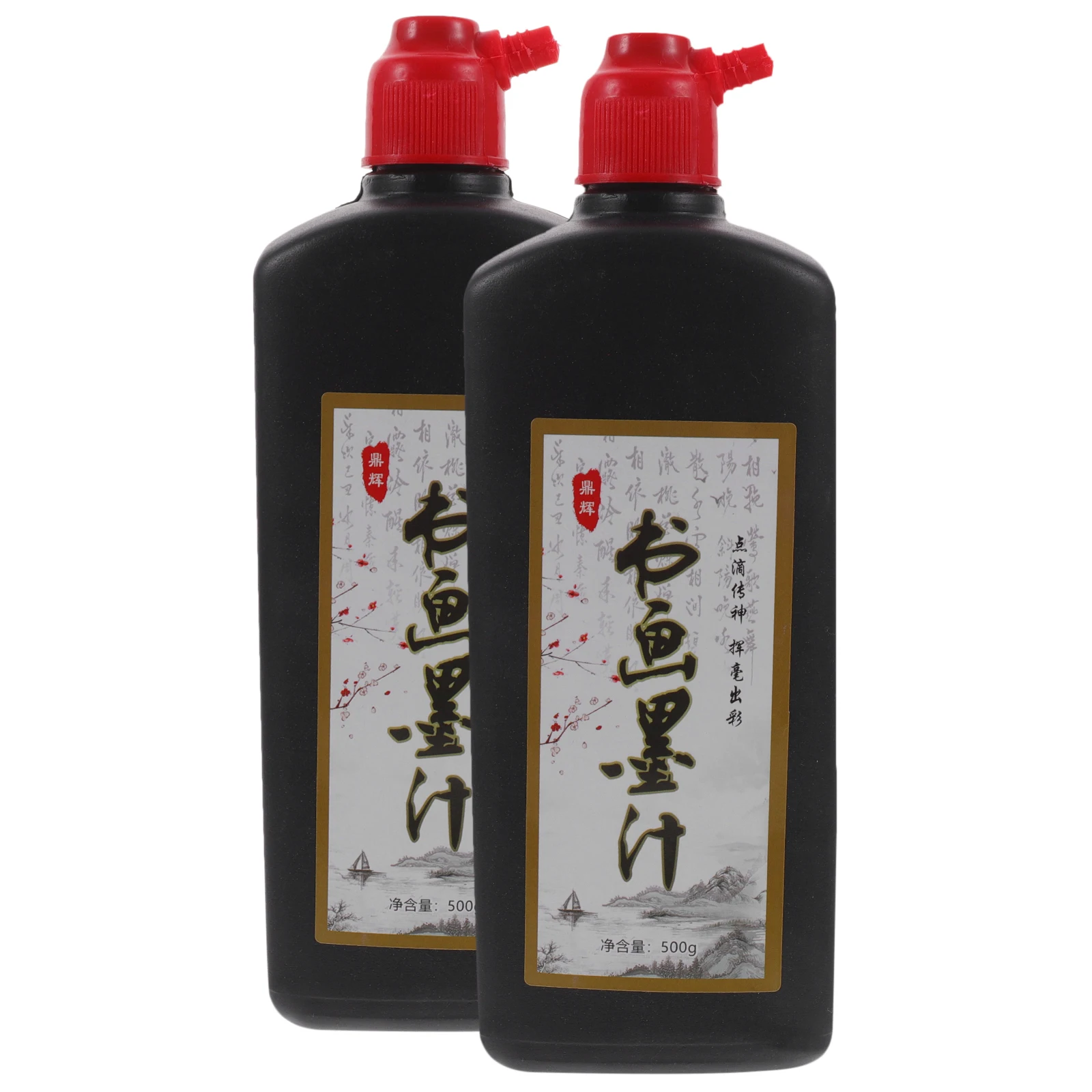 

2pcs Calligraphy Ink Traditional Black Fountain Pen Bottle Smooth Writing Painting Ink for Greeting Cards Scrapbook Resin Art