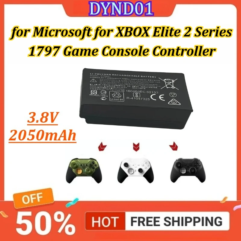 

Новая сменная батарея DYND01 3.8V 2050mAh для контроллера игровой консоли Microsoft XBOX Elite 2 Series 1797