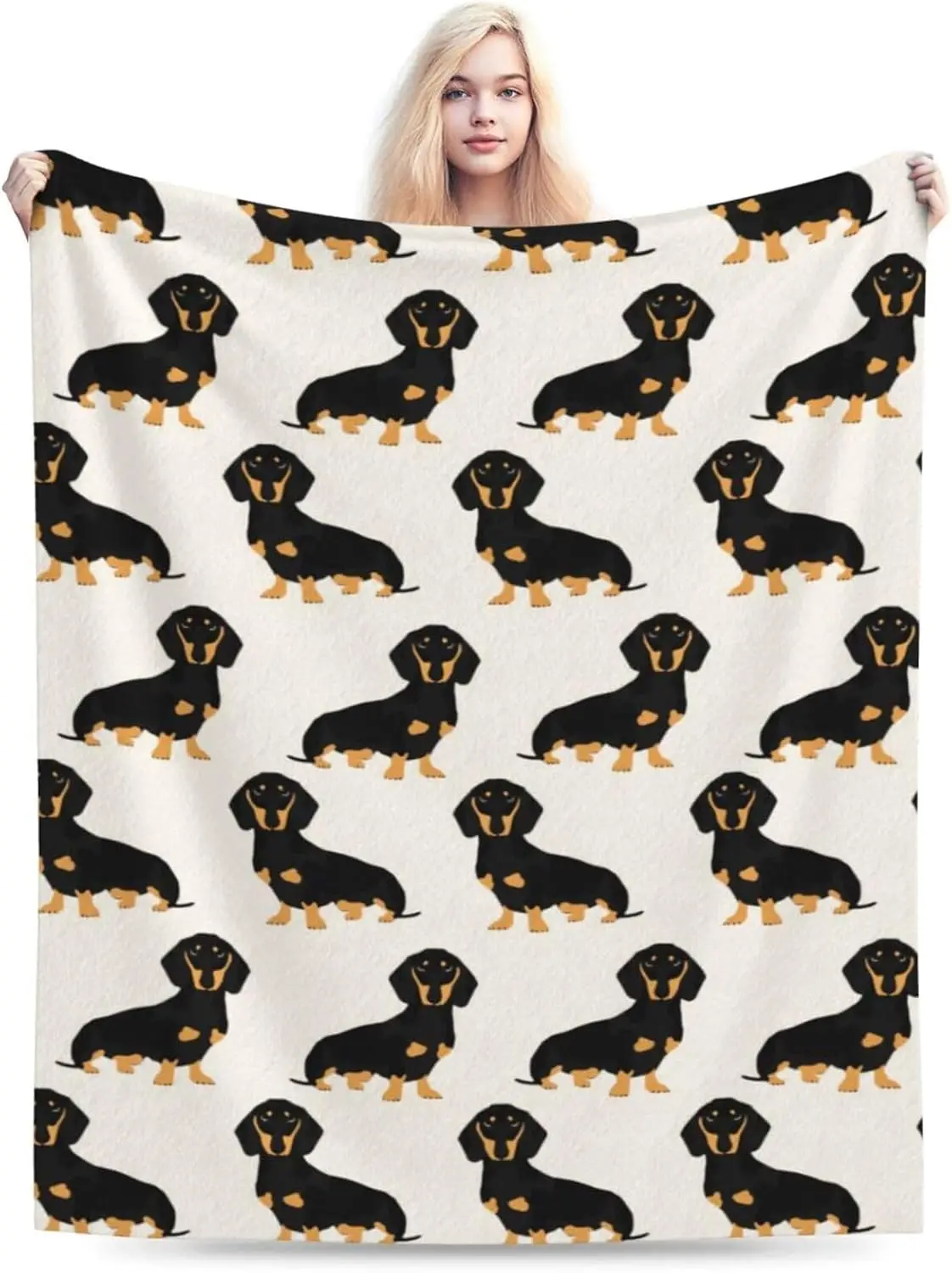 Dachshund Weiner Dog Pet Dogs Blanket Flannel Throw Blankets for Kids Boys Men Women Couch Bed Sofa Birthday 80in * 60in