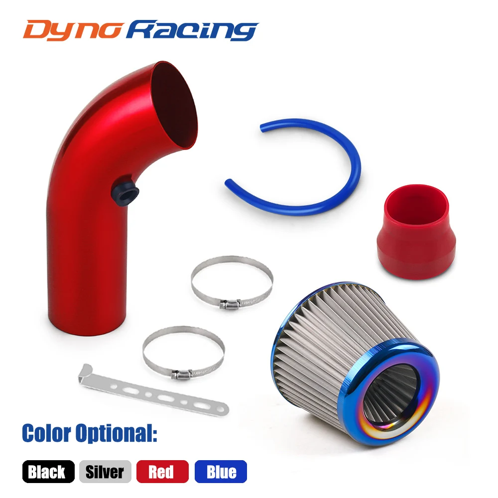 3'' inch 76mm Universal Aluminum Car Air Intake Pipe With Air filter kit Cold Air Intake System Duct Tube Kit 