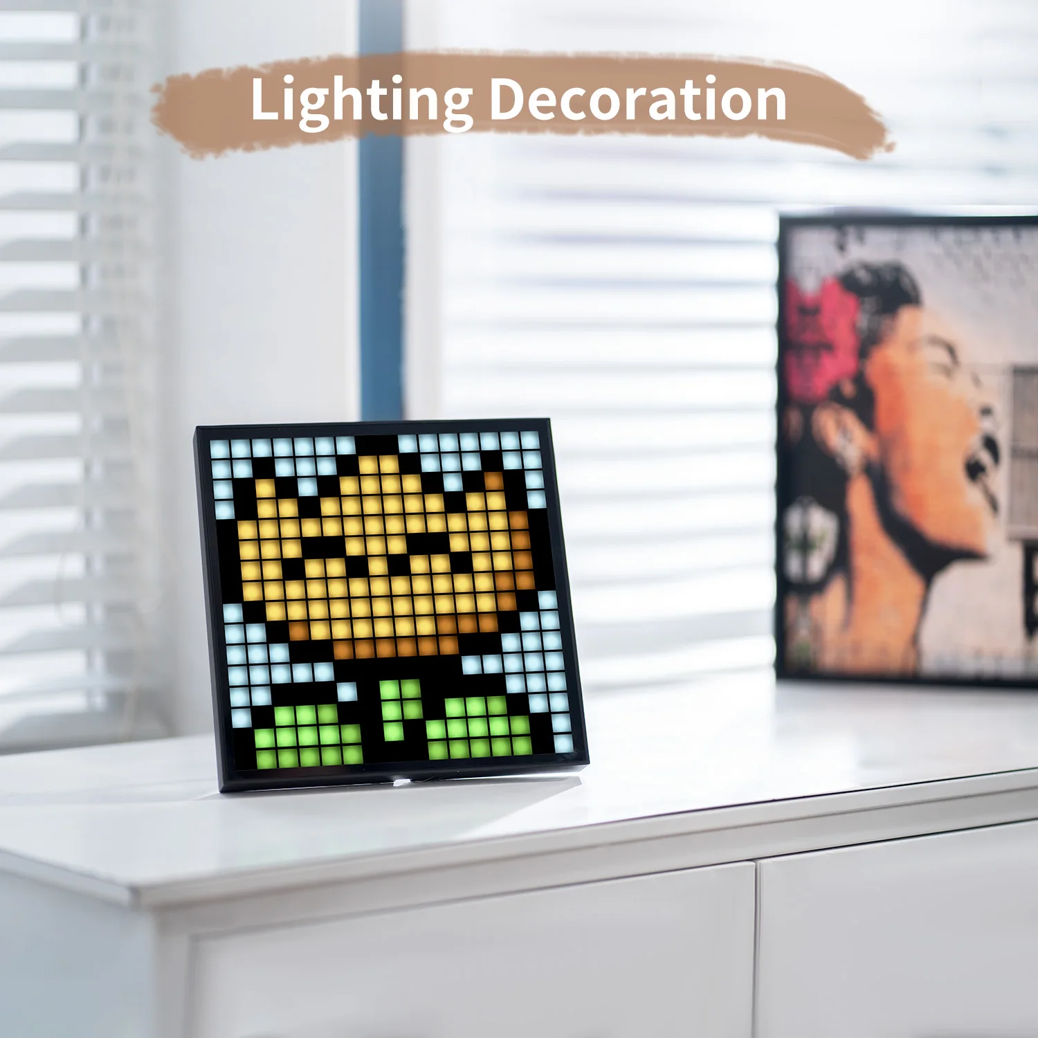 Imagem -03 - Divoom-pixel Art Digital Frame Display Led Relógio Wi-fi Social Media Tracker Home Lightning Decoração Gift Idea Pixoo16